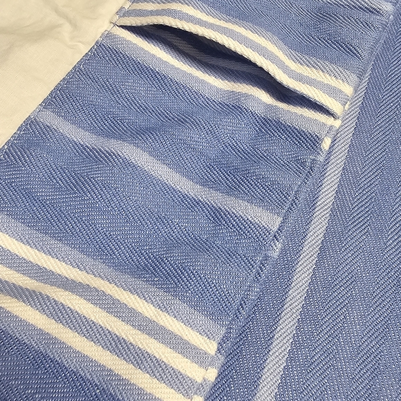 Pottery Barn Kids Stripe Blue Curtain Panels With Back Tab Loop 44x60 - Picture 2 of 2